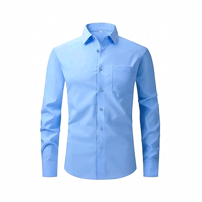 Men’s Classic Light Blue Formal Shirt with Pocket – Regular Fit