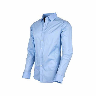 Men’s Light Blue Formal Shirt – Slim Fit Long Sleeve Office Wear
