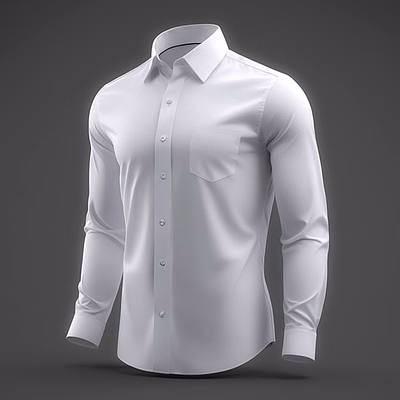 Classic White Formal Shirt – Slim Fit with Long Sleeves & Front Pocket
